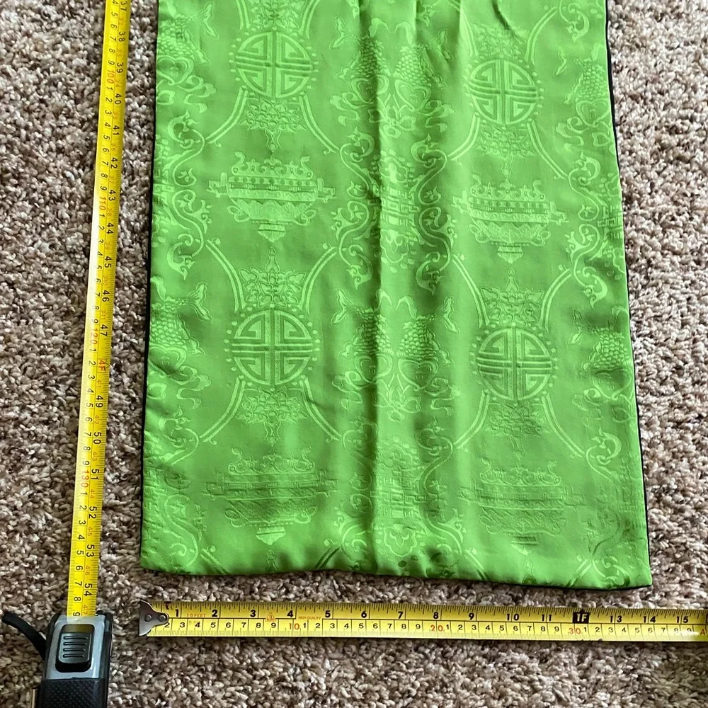 Trends JACQUARD Reversible pure Silk long Scarf green black Two Tone Unisex